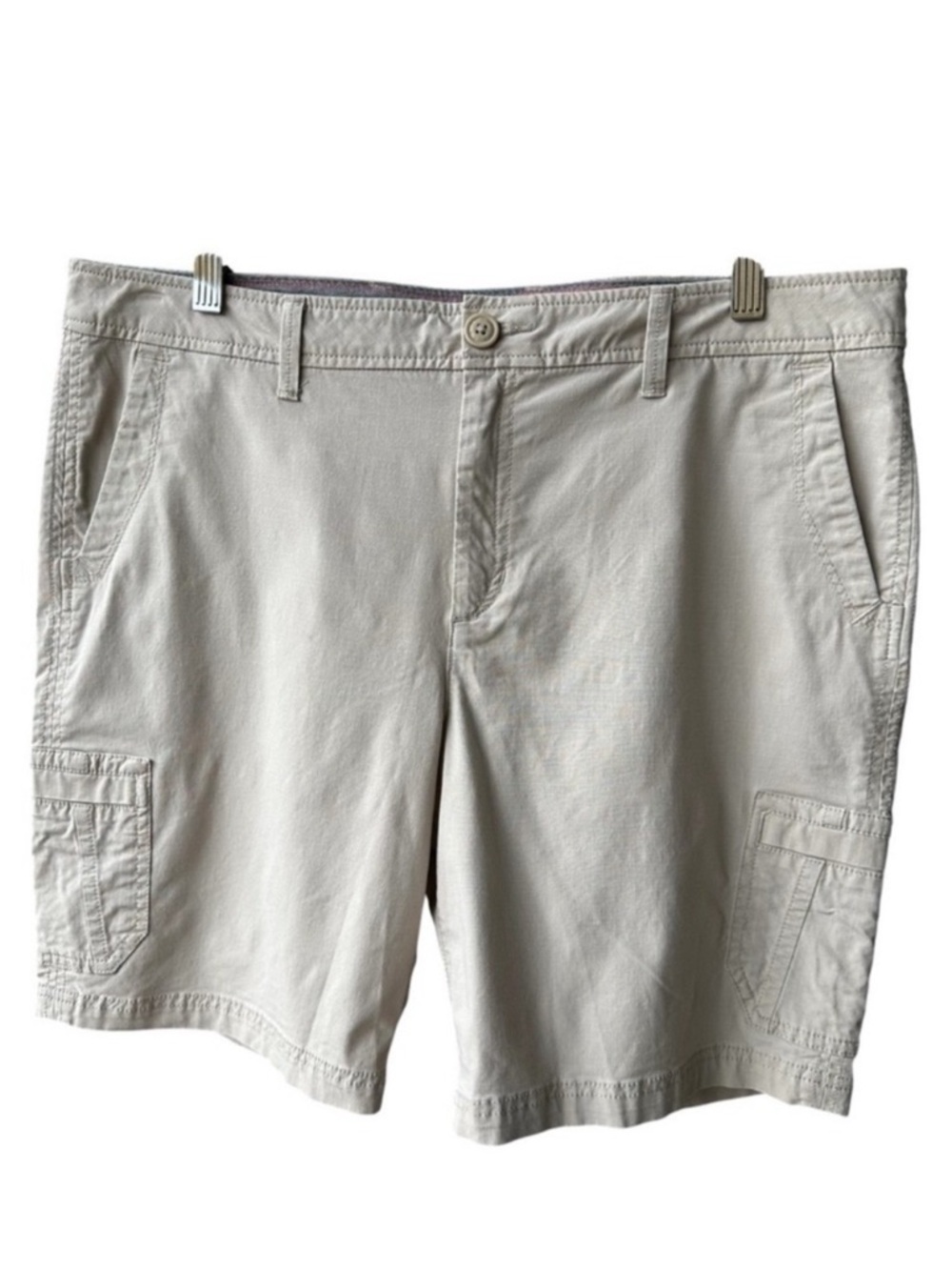 Eddie Bauer Khaki Cargo Shorts Beige Ripstop Cotton Utility Outdoor Gorpcore 14